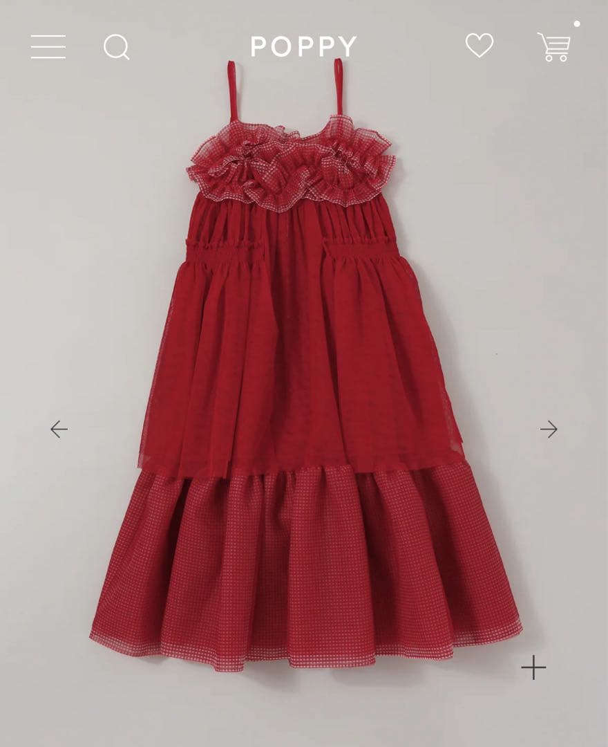 晴*様 POPPY ギャザーフリルチュールドレス　フリーサイズ