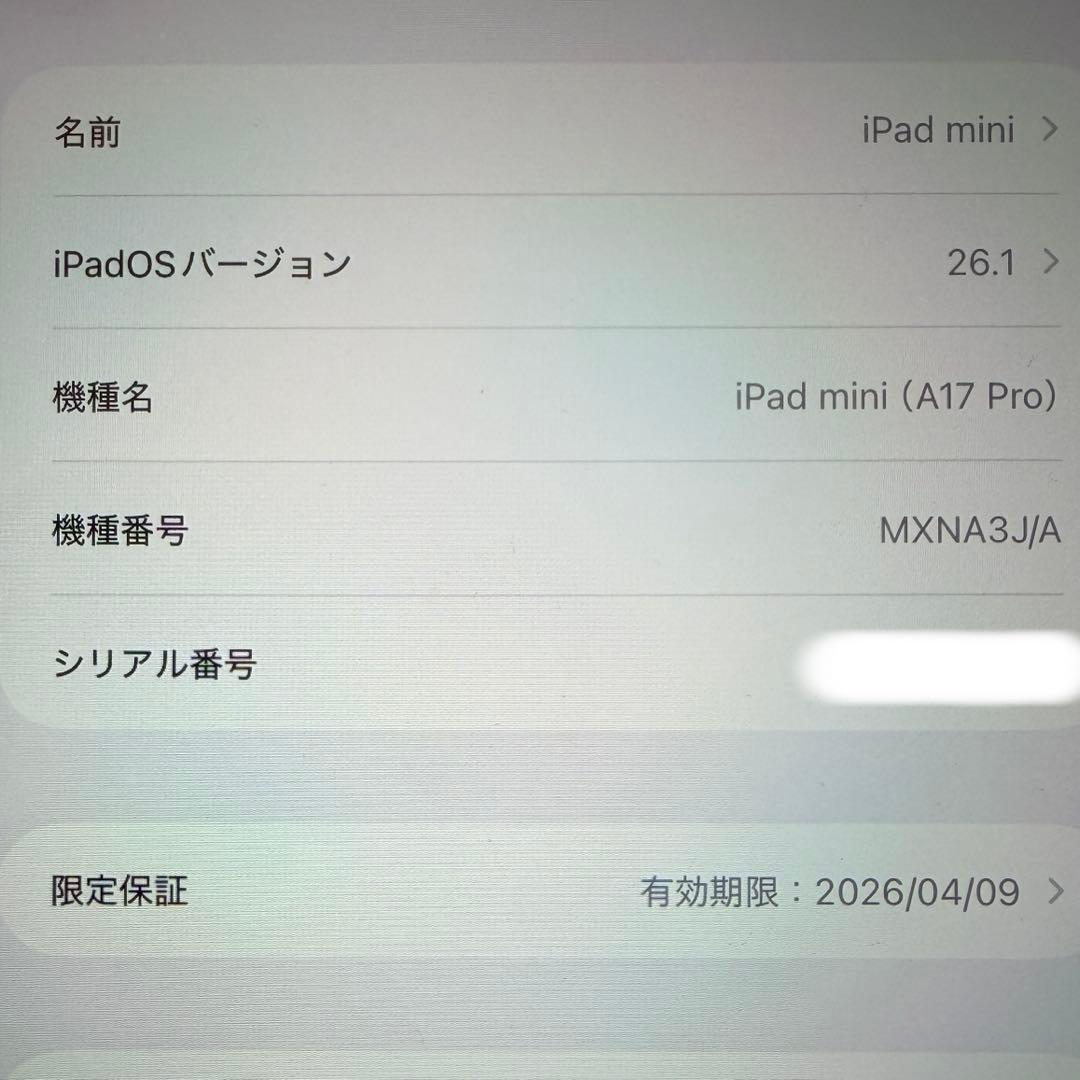 iPad mini 第7世代　256GB スペースグレイ