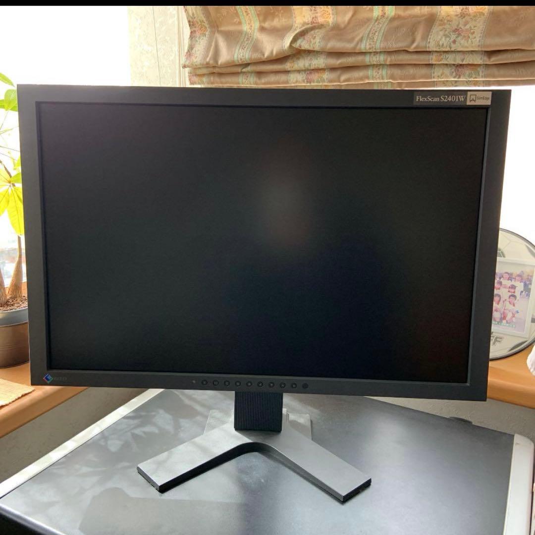 名機 EIZO (FlexScan S2401W) ディスプレー 90度変形可