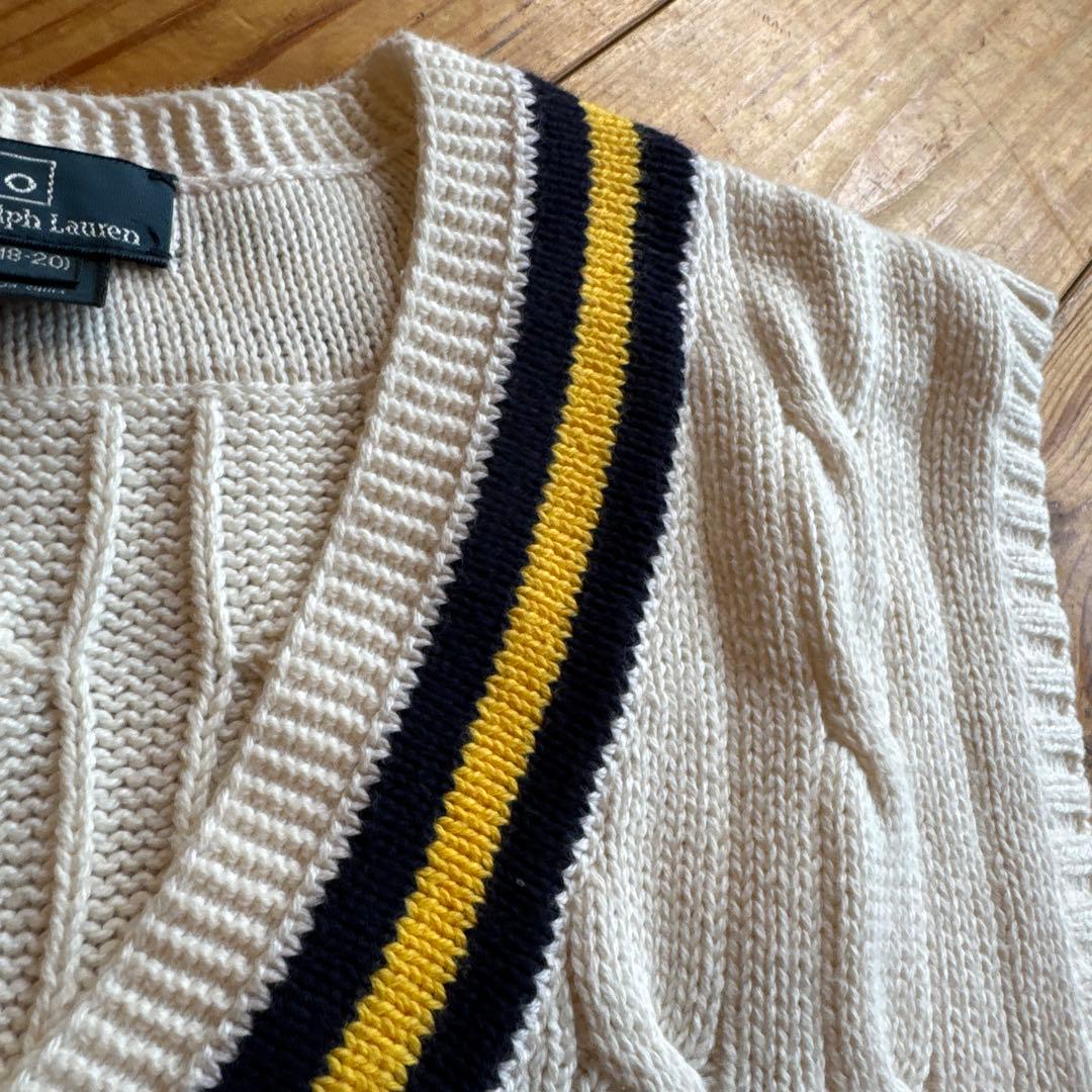 【Polo】ラルフローレン　ベスト　チルデン　クリケット　ケーブル　XLサイズ