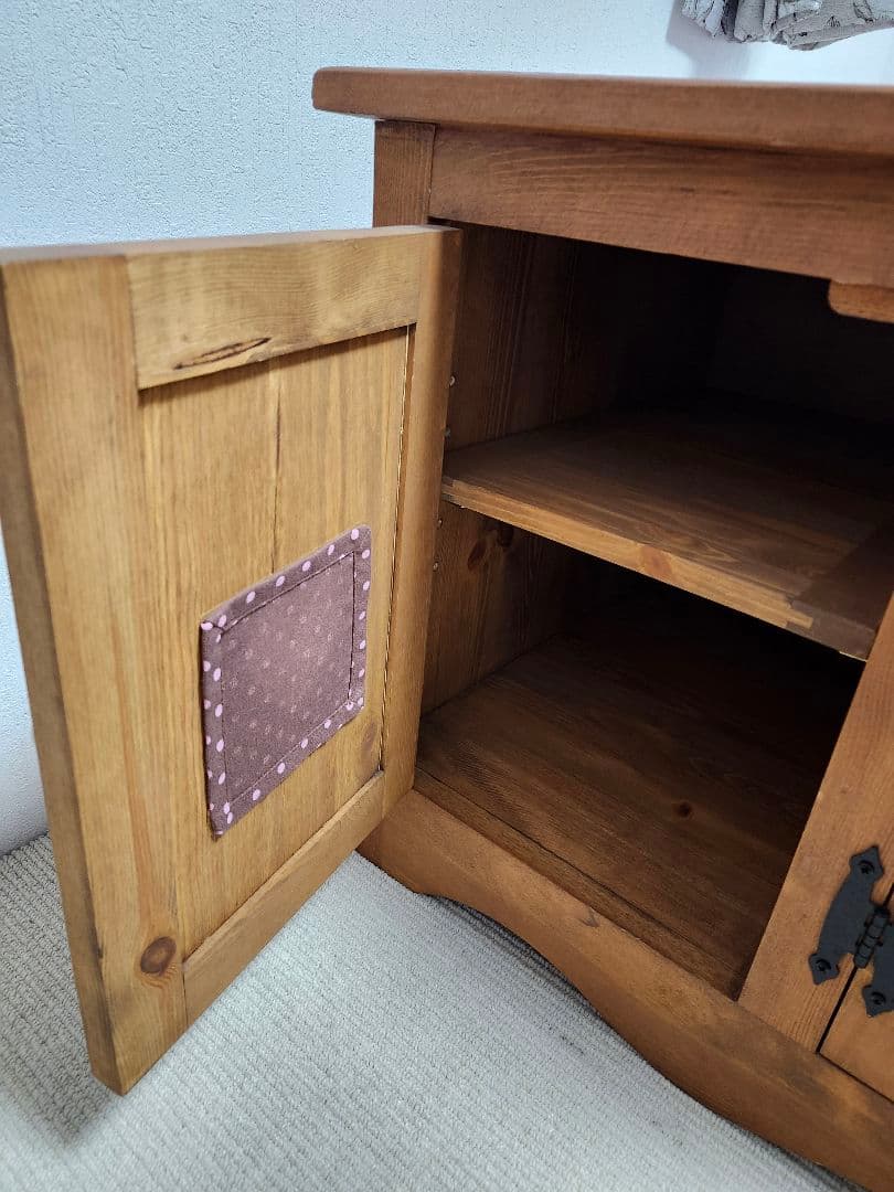 カントリーテレビ台 ガラス扉付き