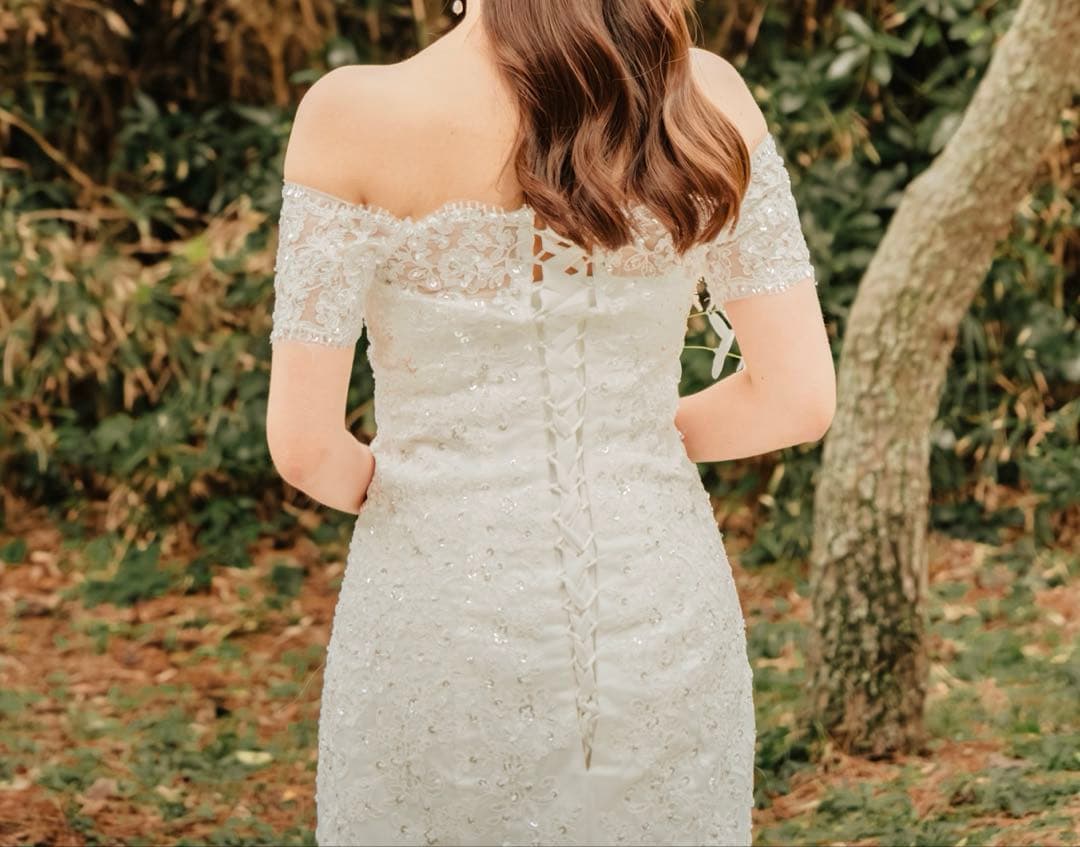 オフショルダー マーメイドドレス　前撮り