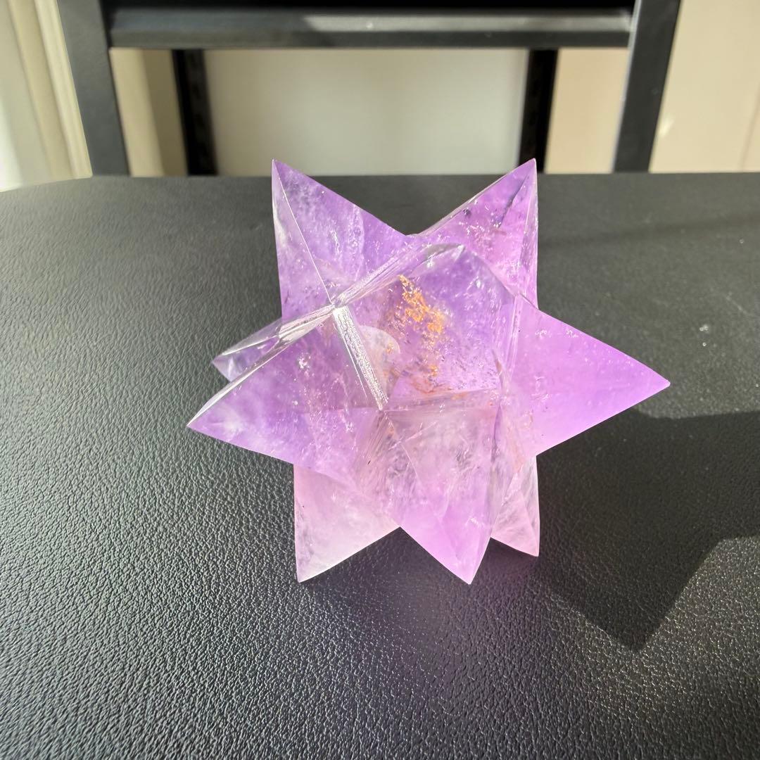 天然石アメジストのマカバスター　アスデロイド　置物　彫物NO.020914