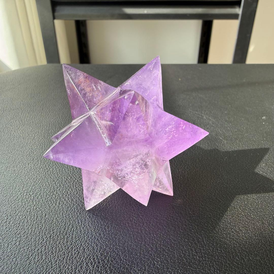 天然石アメジストのマカバスター　アスデロイド　置物　彫物NO.020914