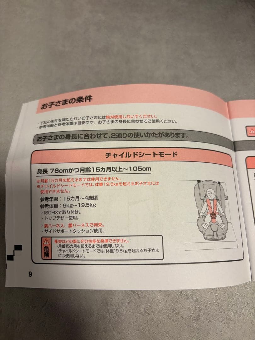 Aprica チャイルドシートISOFIX(付属品全てあり)