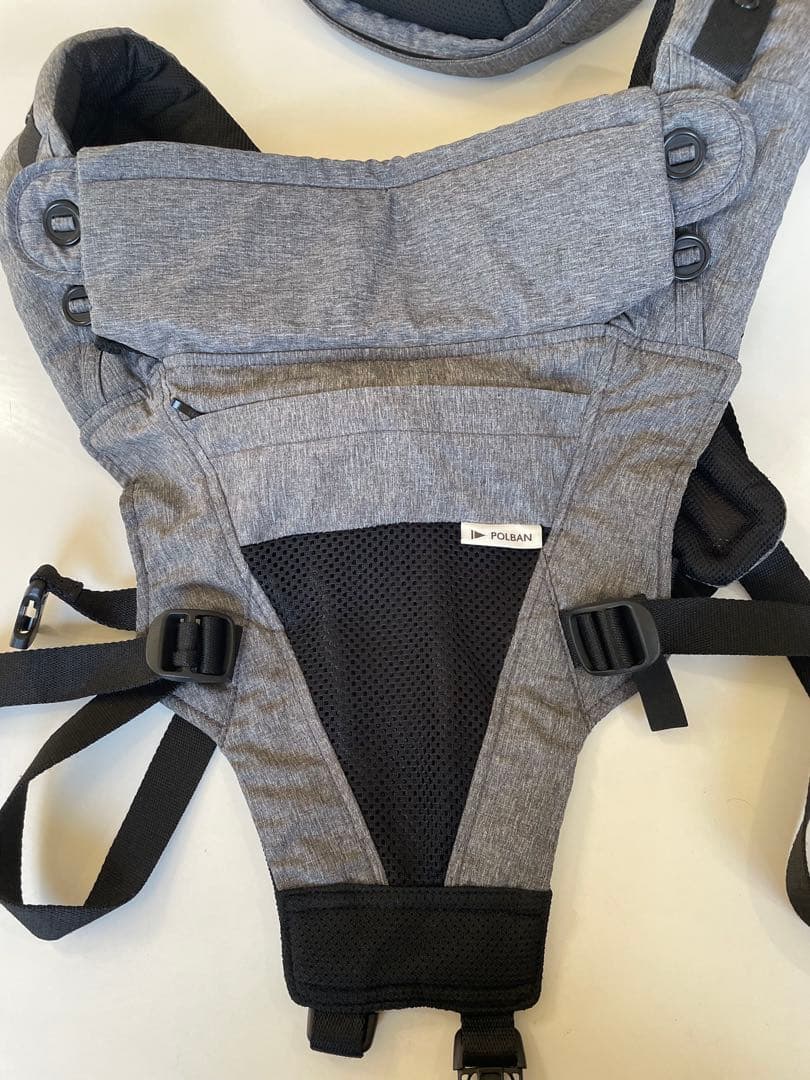 【美品】POLBAN PRIME ポルバンヒップシート抱っこひも メランジグレー