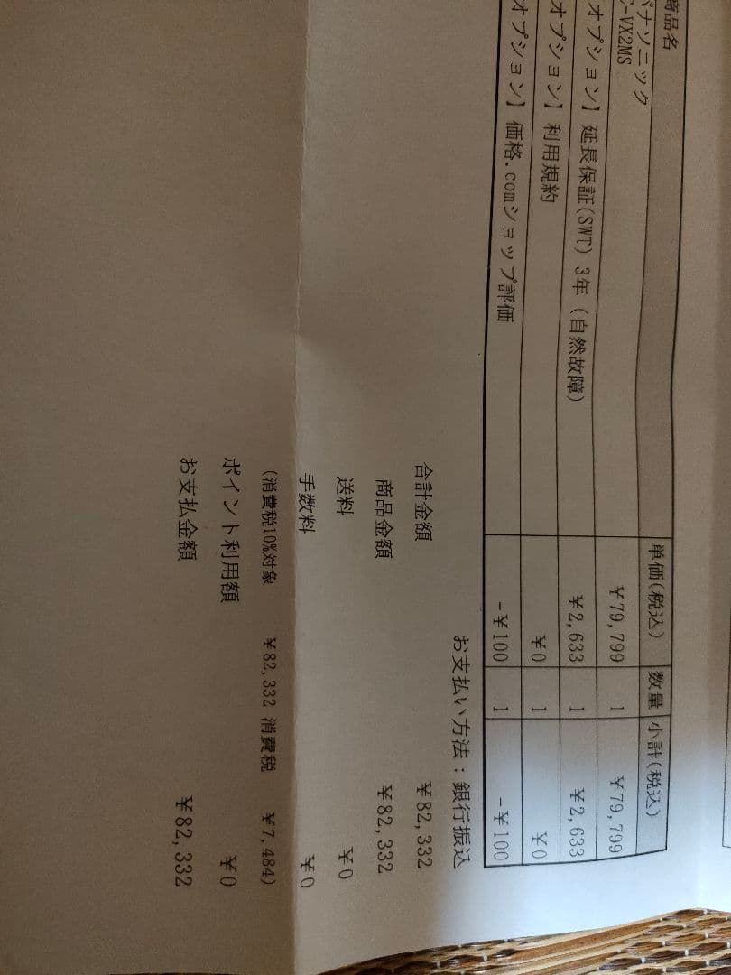 4Kビデオカメラ Panasonic hc-vx2ms-kです