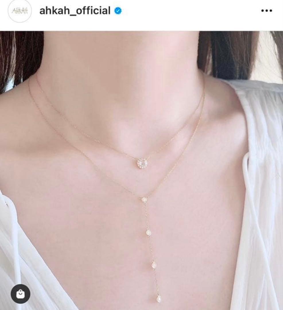 AHKAH ヌーディーラヴァリエールネックレス ダイヤモンド　K18YG