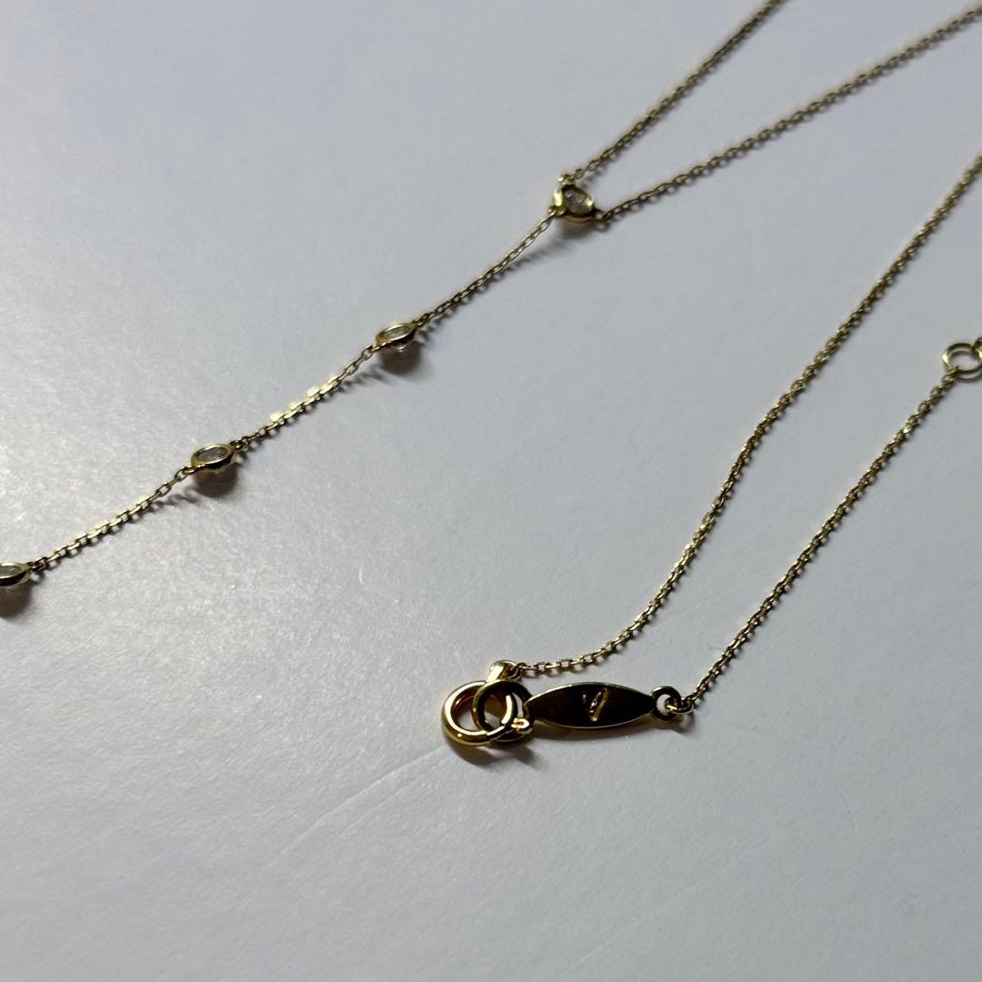 AHKAH ヌーディーラヴァリエールネックレス ダイヤモンド　K18YG