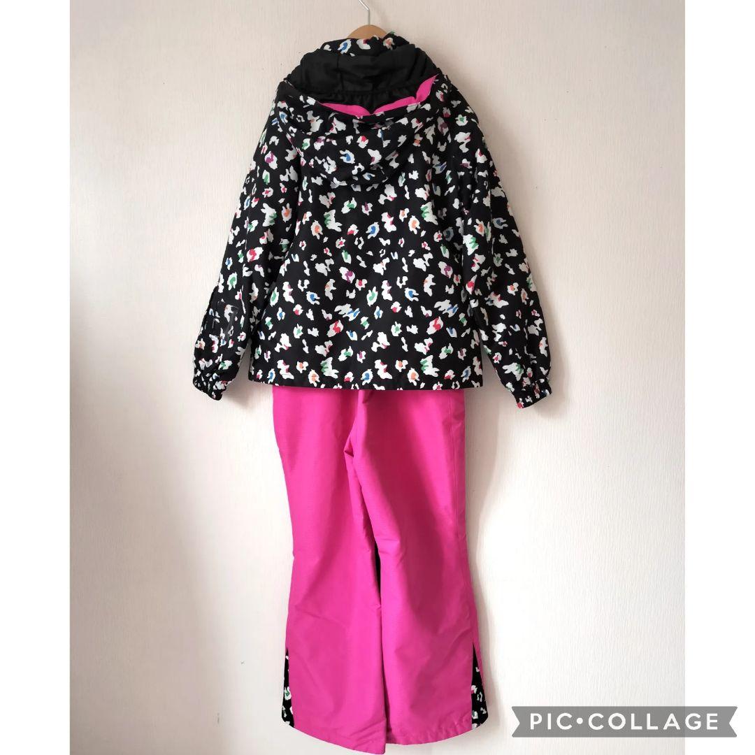 【極美品】Phenix スキーウェア 140 ガールズ♡カモフラ×ピンク 上下
