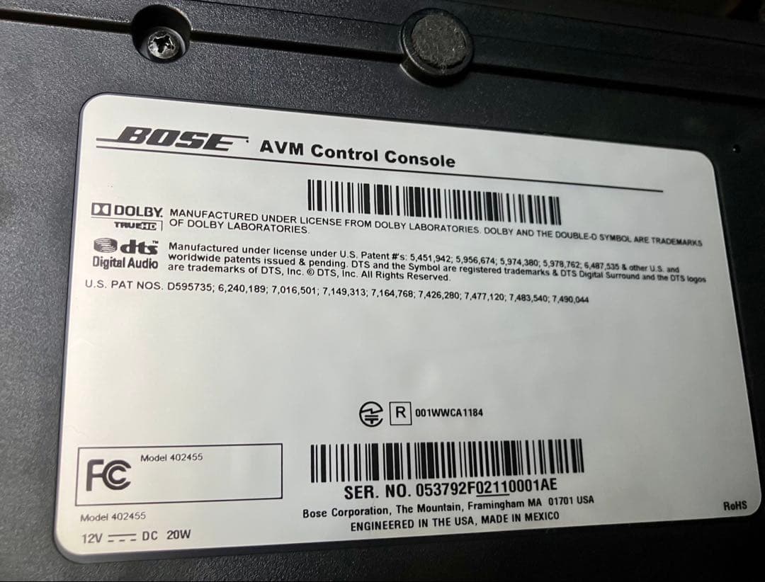 BOSE サウンドシステム「VideoWave system」　※付属品のみ