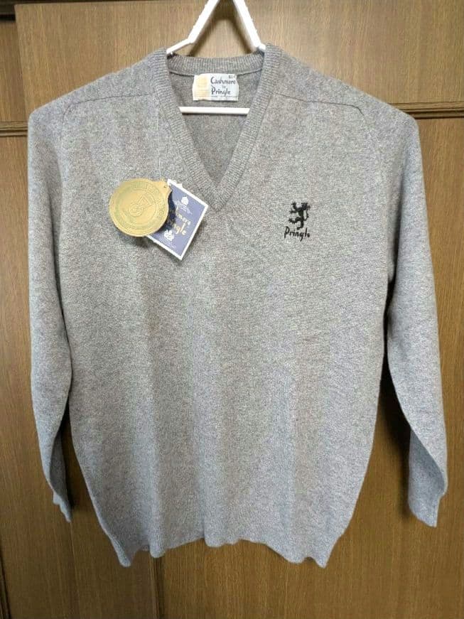 タグ付き Pringle メンズ カシミヤ Vネック セーター 112/44