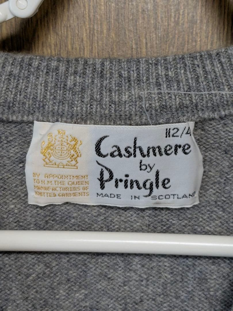 タグ付き Pringle メンズ カシミヤ Vネック セーター 112/44