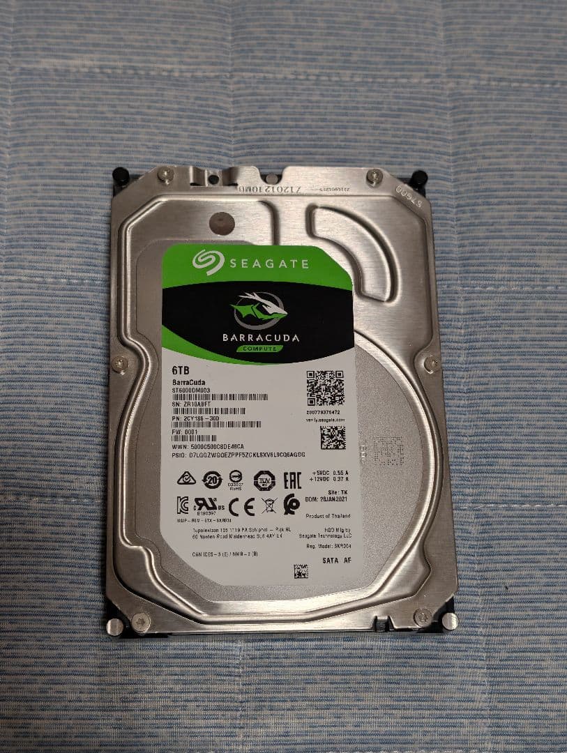 Seagate Barracuda 6TB HDD ① 動作確認済
