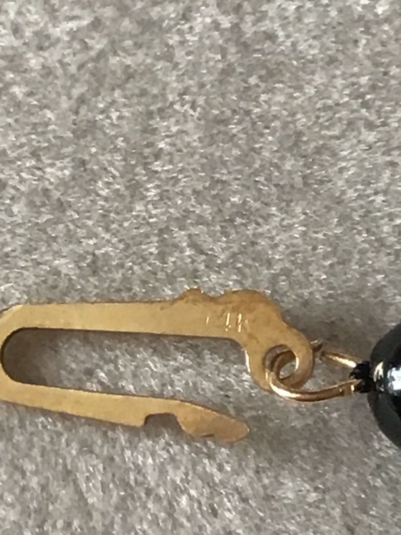 ブラック珊瑚ネックレス　サンゴ　黒　k14 S22