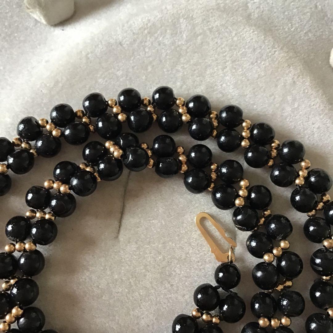 ブラック珊瑚ネックレス　サンゴ　黒　k14 S22