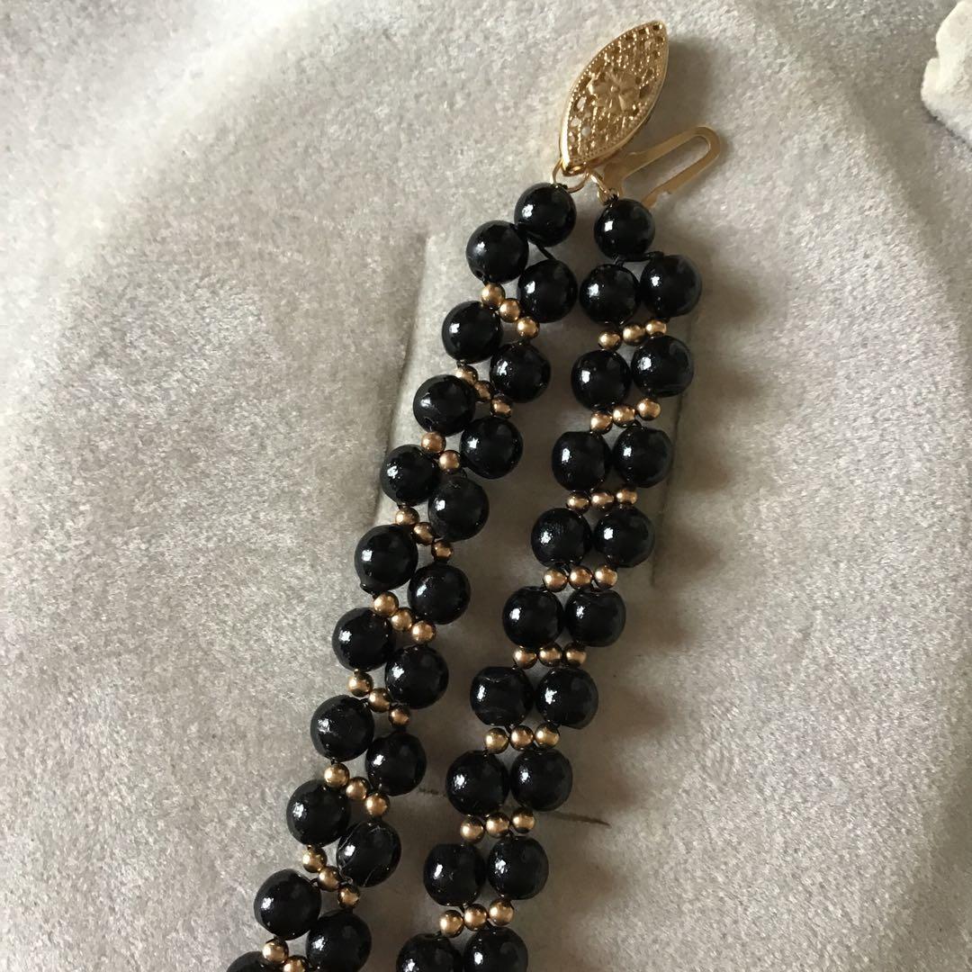 ブラック珊瑚ネックレス　サンゴ　黒　k14 S22