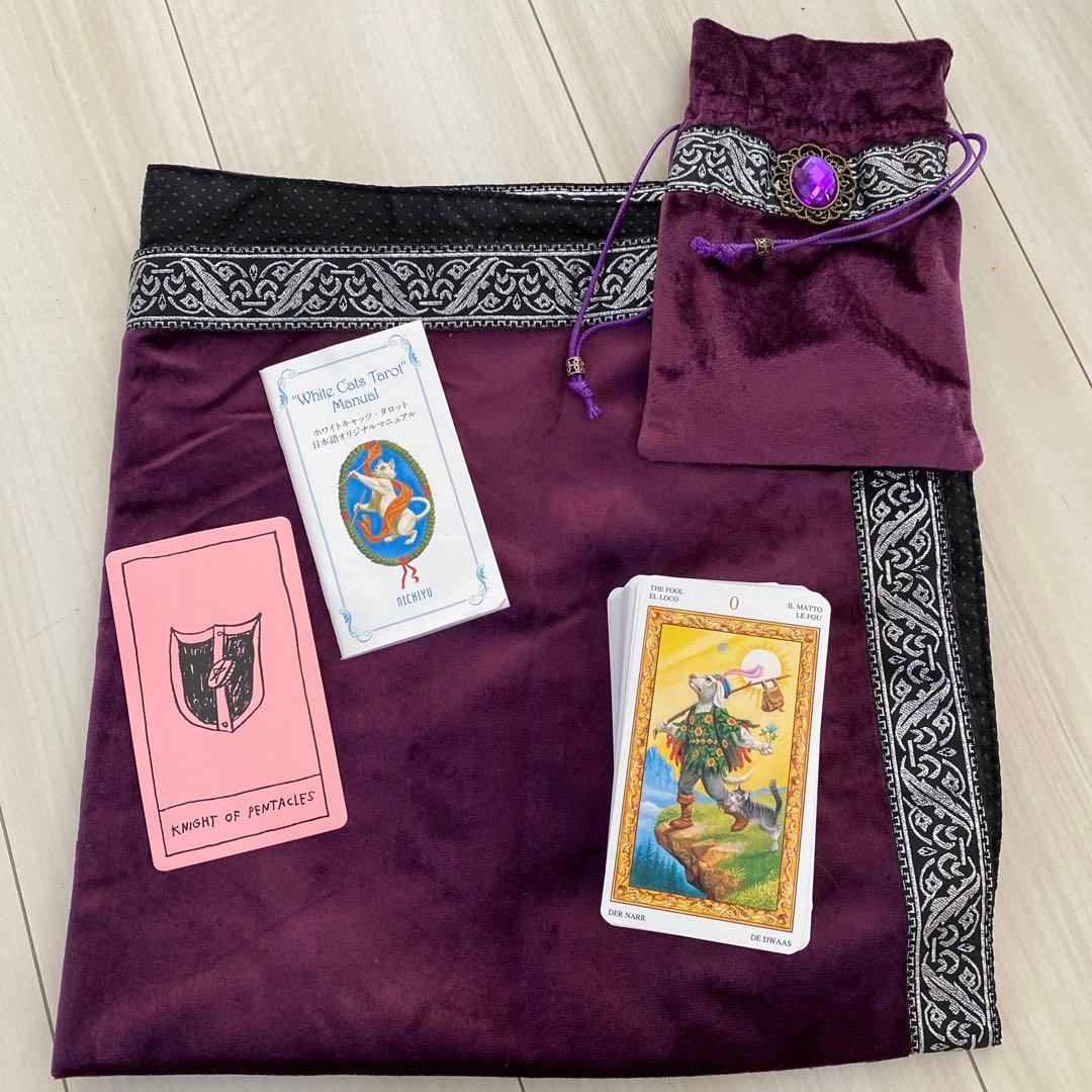占い　タロットカード、クロス、ケース、日本語説明書　セット