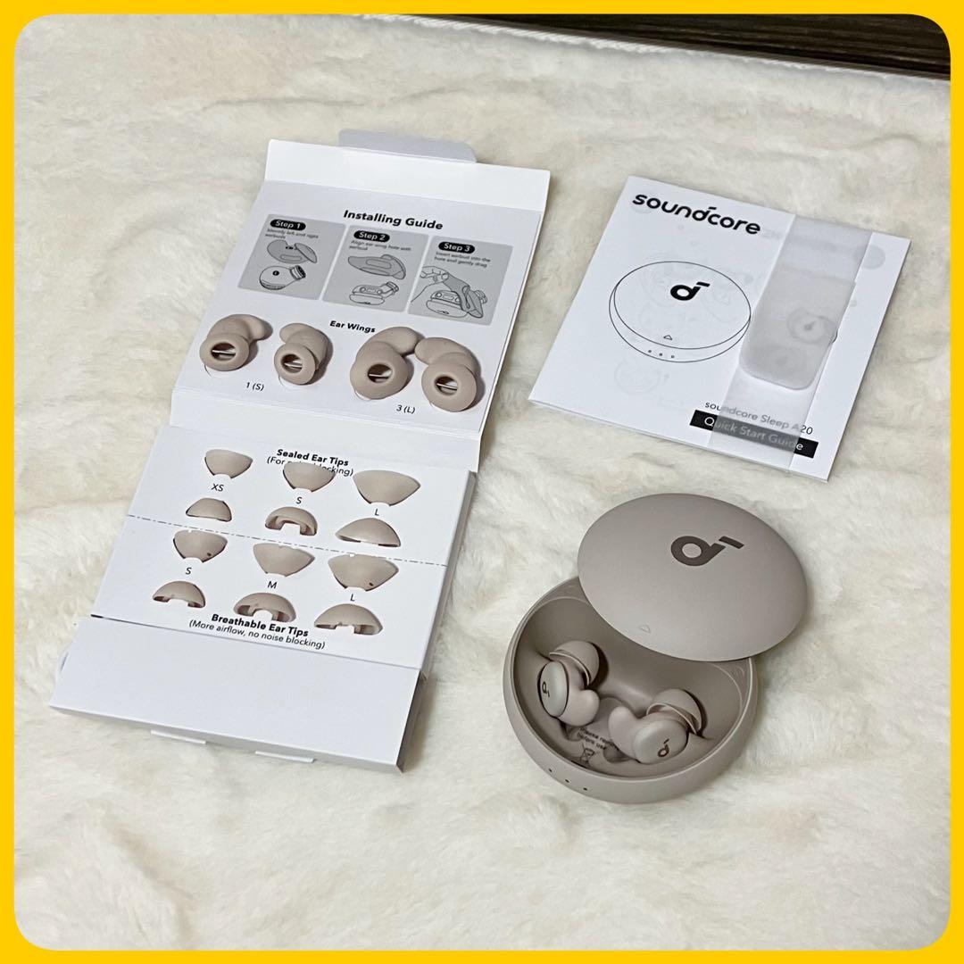 極美品 Anker Soundcore Sleep A20 ベージュ イヤホン
