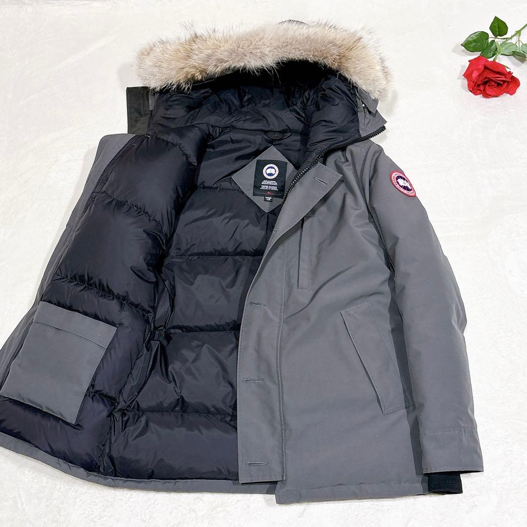 新品同様✨　カナダグース　ダウンジャケット　ファー　グレー　L メンズ