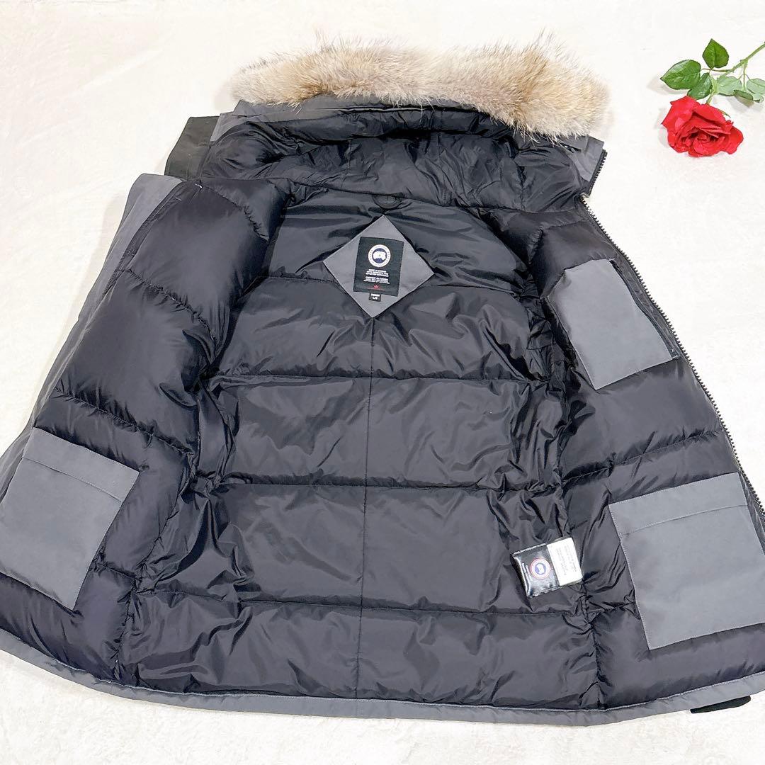 新品同様✨　カナダグース　ダウンジャケット　ファー　グレー　L メンズ