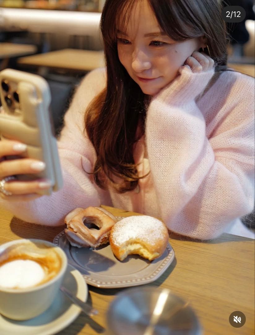 新品・タグ付き＊Aimeine シアーモヘヤロゴ刺繍カーディガン(ピンク)