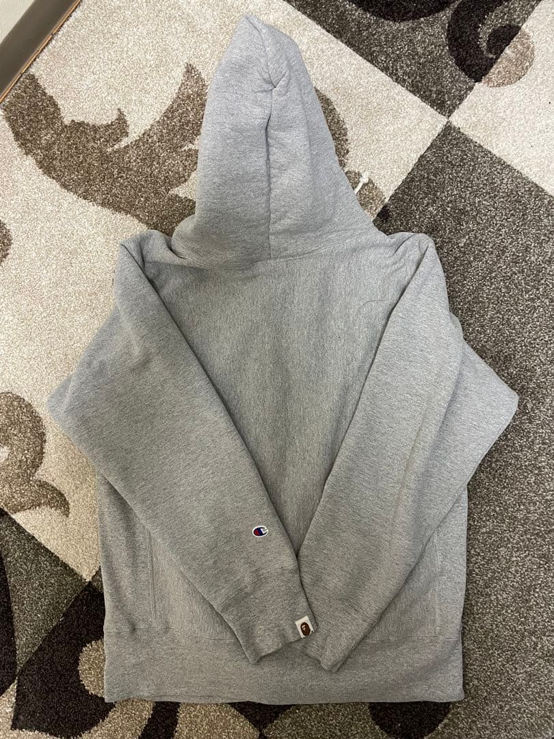 A BATHING APE×champion ジップアップパーカー グレー