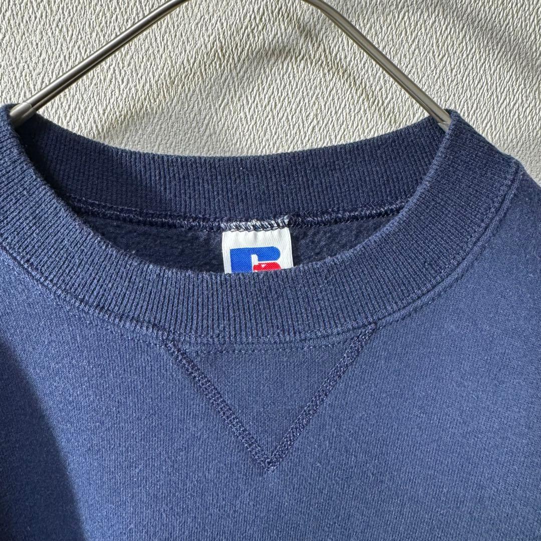 W*L様 希少 90s USA製 RUSSELL 無地 plain 前V ネイビ