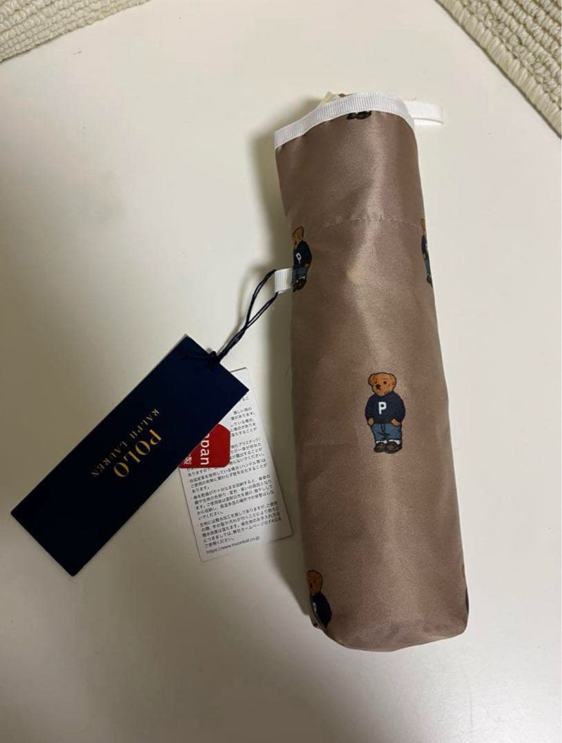 新品　折りたたみ傘　POLO BEAR ツイル　ポロラルフローレン　ベージュ