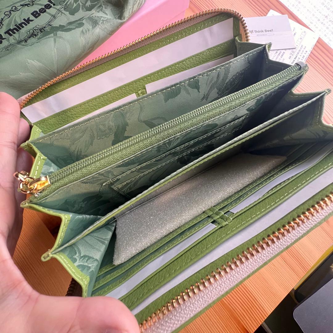 新品 箱付き✨シンクビー！ チェストフィオーレ 長財布 グリーン　ゴブラン織り