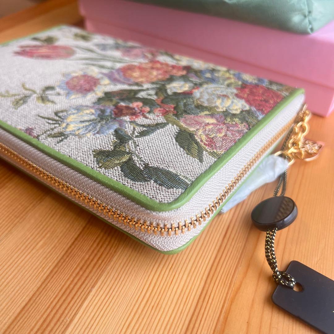 新品 箱付き✨シンクビー！ チェストフィオーレ 長財布 グリーン　ゴブラン織り
