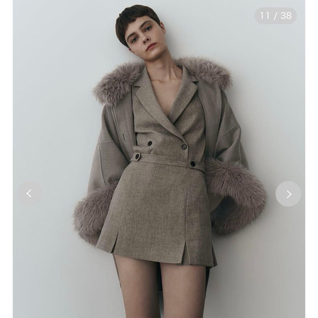 スナイデル　snidel ファー付きミドルケープコート