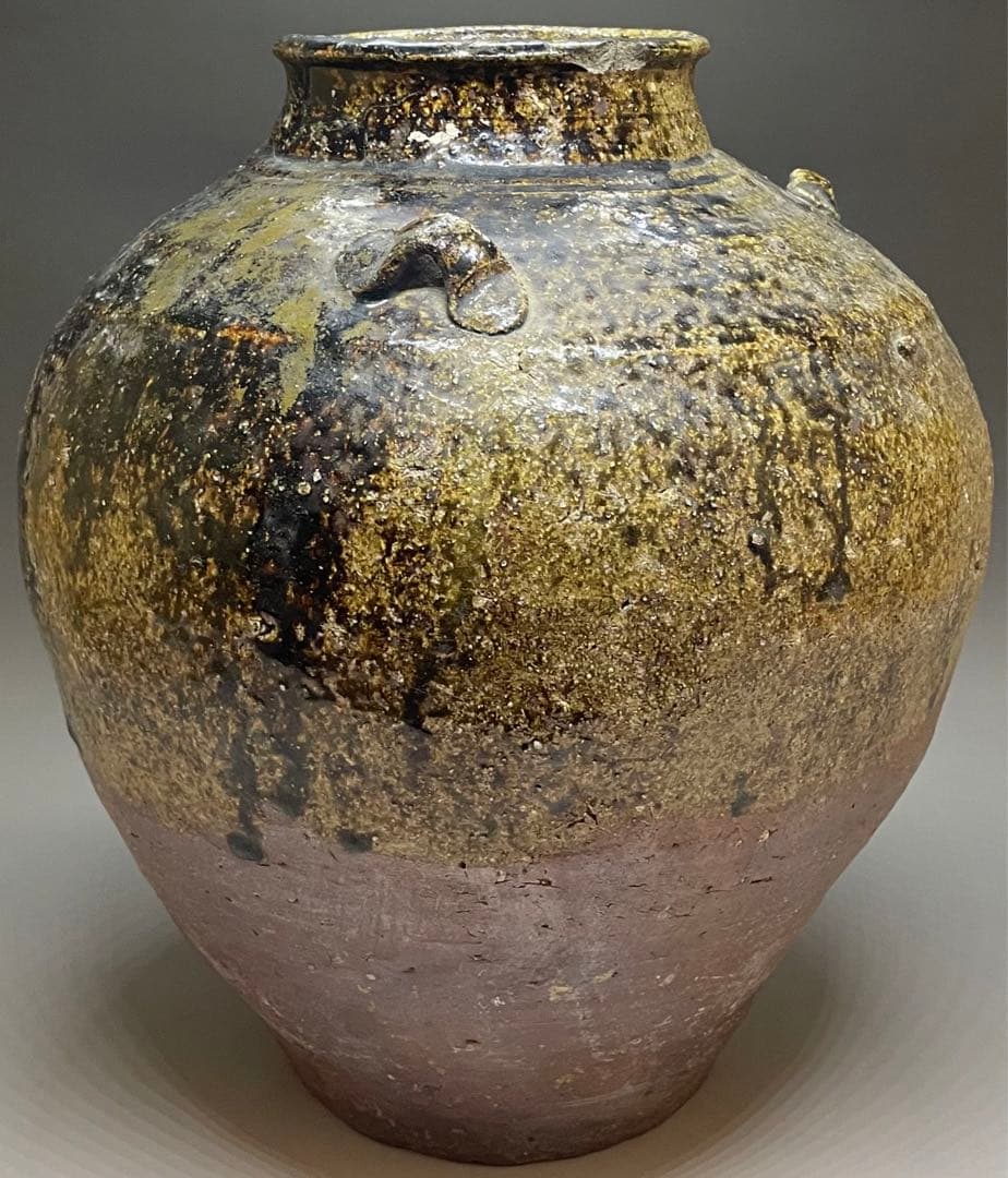 古常滑　三耳壺　胡麻だれ　大壺　32cm 　　　n577