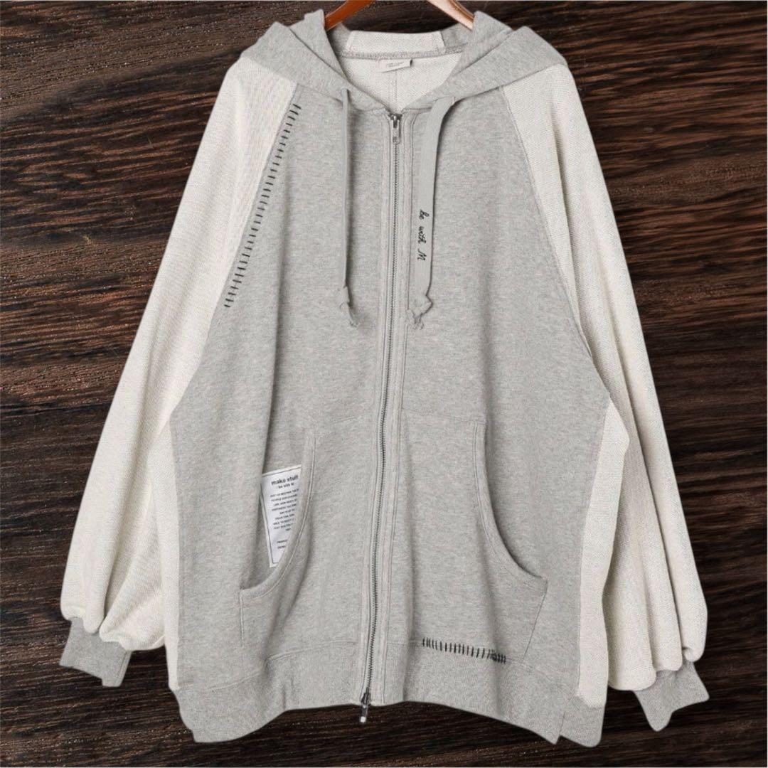 [be with M] ハギパーカー グレー ニコアンド フリーサイズ