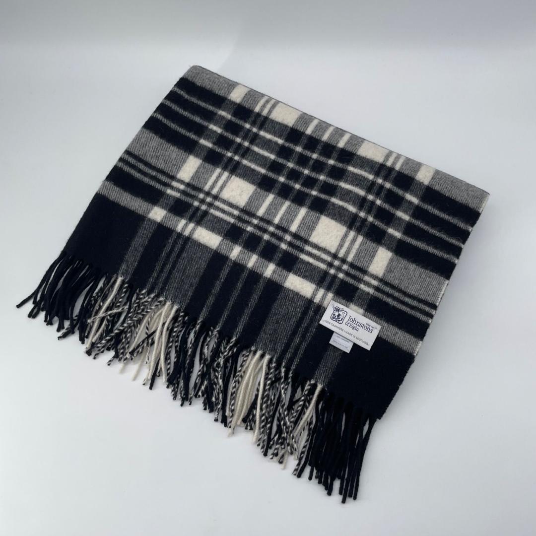 美品✨ジョンストンズ カシミヤ100% チェック 大判ストール マフラー