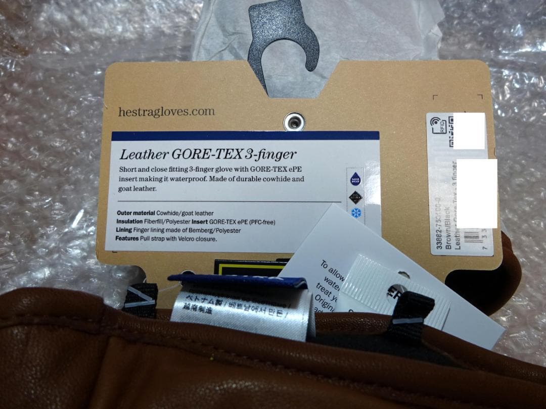 新品 HESTRA 3-Finger GTX GORE-TEX　スキー　スノボ