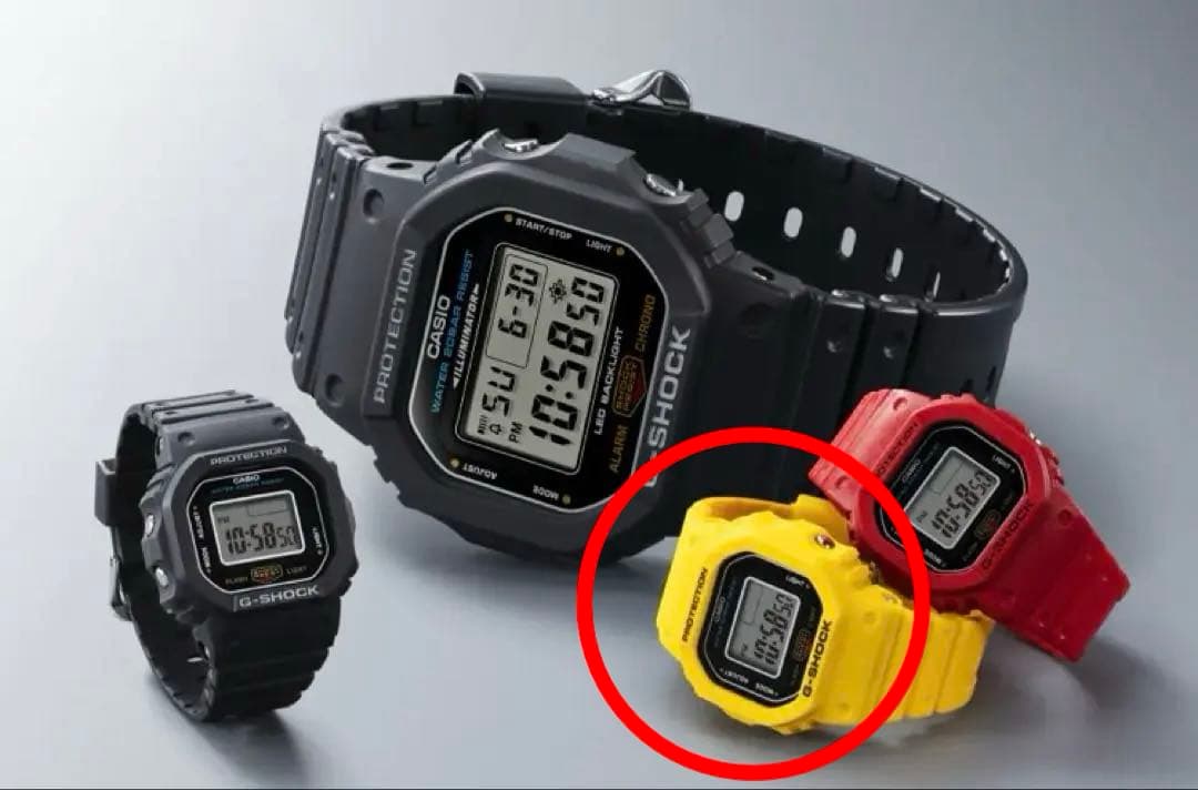 CASIO G-SHOCK DWN-5600-9JR イエロー　リングウォッチ