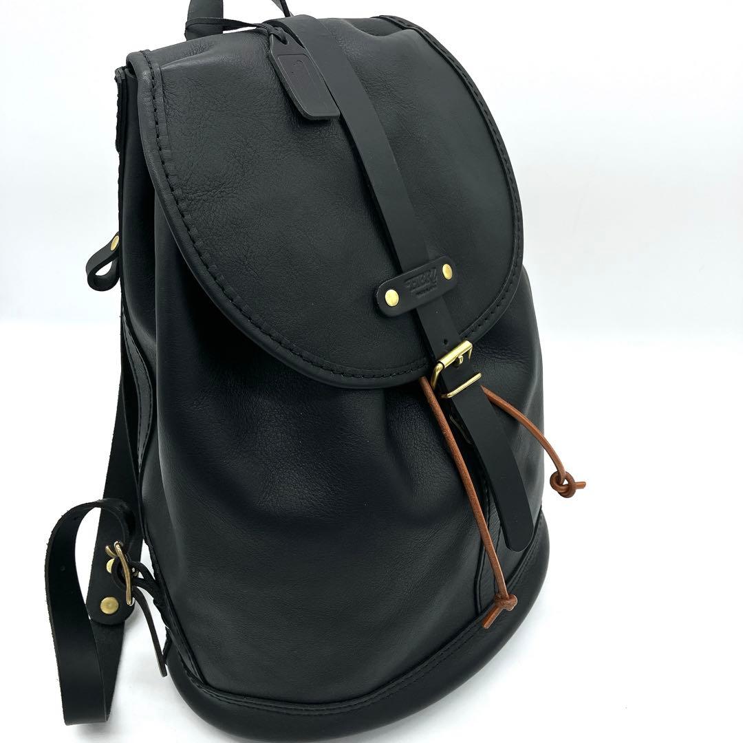 【HERZ】リュック　1本ベルト　レザー　ブラック　A4