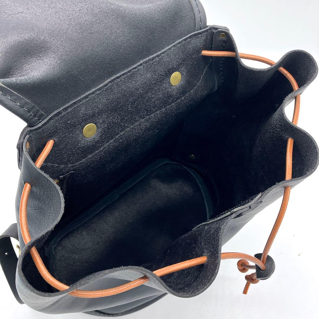 【HERZ】リュック　1本ベルト　レザー　ブラック　A4