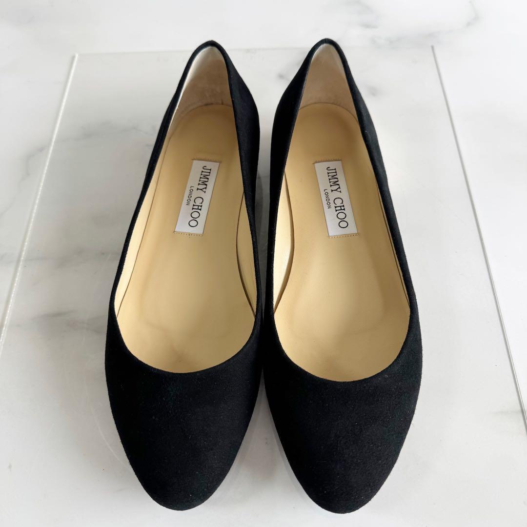 JIMMY CHOO ジミーチュウJESSIE FLAT スエード 黒 38.5