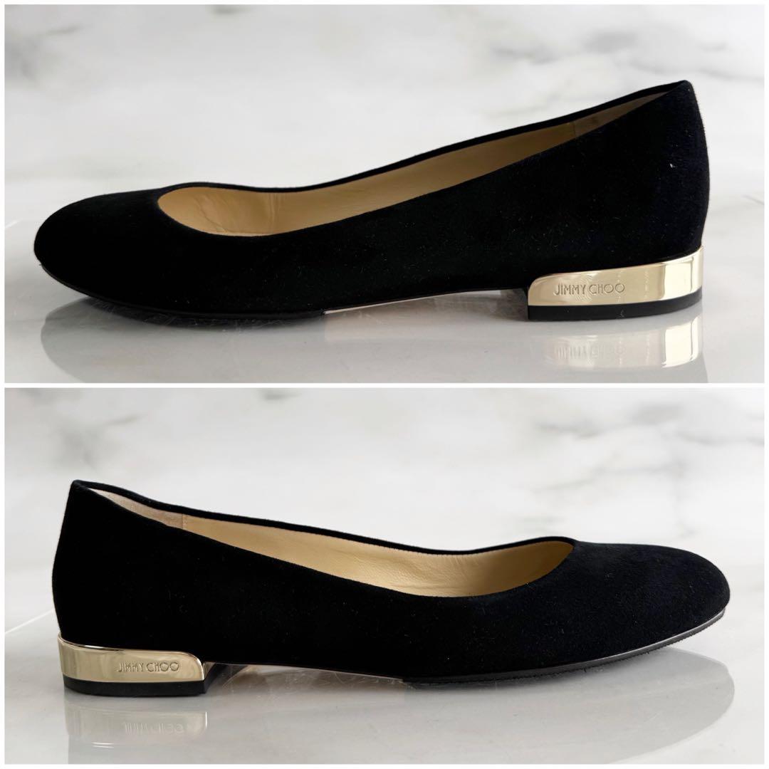 JIMMY CHOO ジミーチュウJESSIE FLAT スエード 黒 38.5