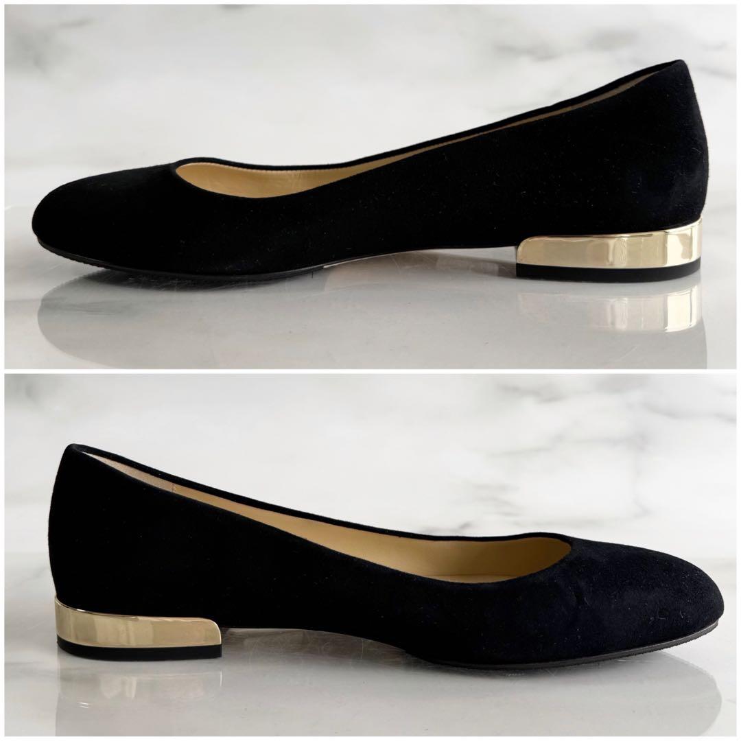 JIMMY CHOO ジミーチュウJESSIE FLAT スエード 黒 38.5