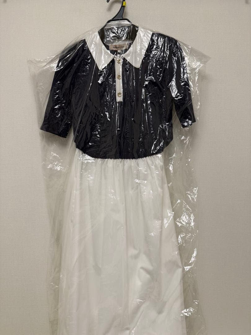 【新品未使用】アプワイザーリッシェ　襟ドッキングニットワンピース　ネイビー　S