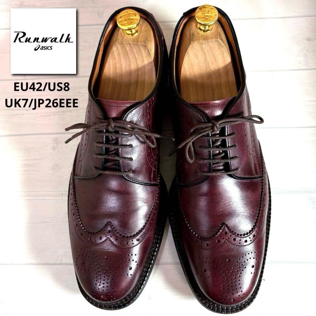美品■ランウォーク■ビジネスシューズ✨ウィングチップ GELソール セレモニー