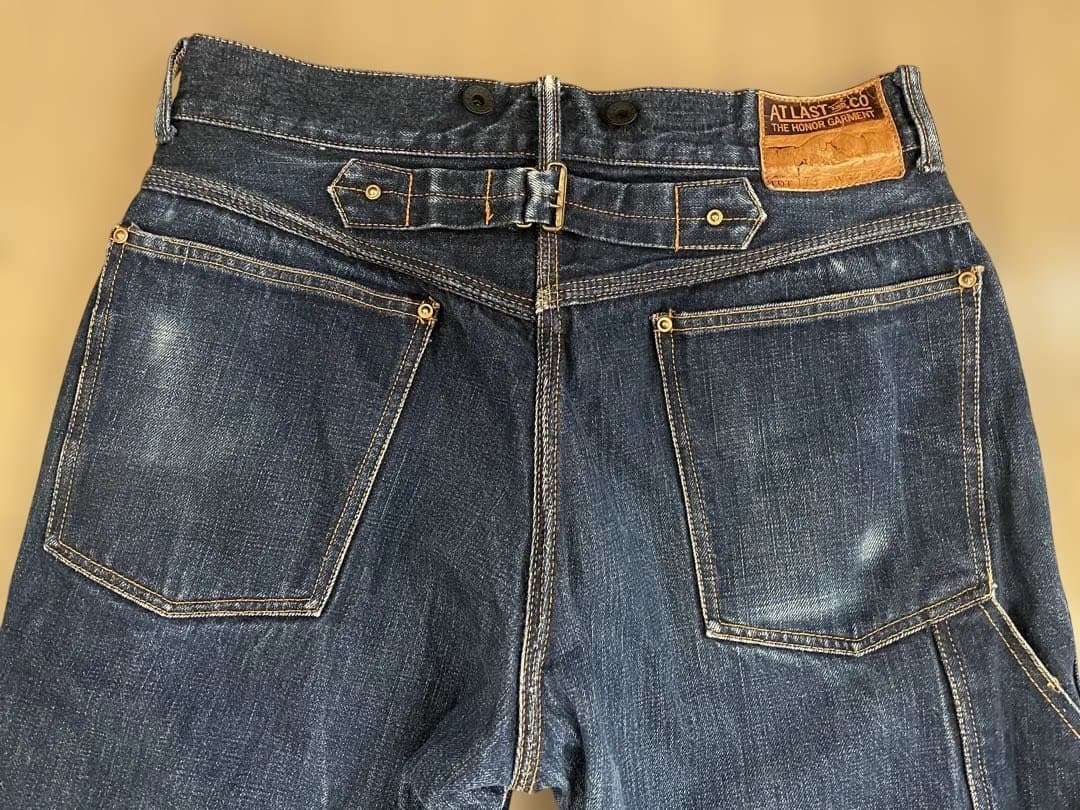 W32 At last&co 173デニムパンツ ペインターカバーオール