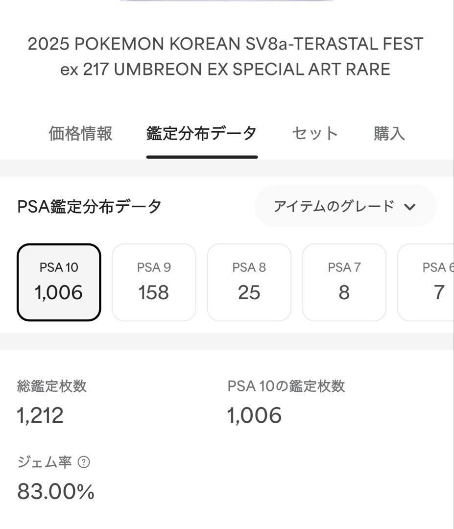 い*ん様 【稀少】ブラッキーex SAR 韓国版PSA10