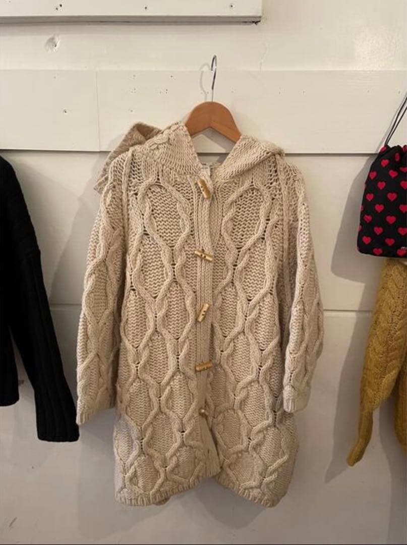 Chloé big hood knit cardigan