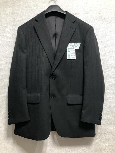 新品☆メンズ身長170ウエスト86黒系セットアップお仕事フォーマル☆b380