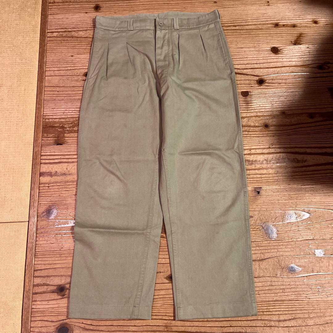 50s フランス軍 M52 チノトラウザー チノパン ツータック ユーロ 後期