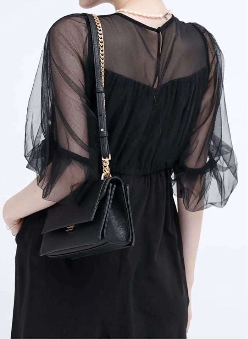 リルフェテ　ネイビー チュールデザイン　オールインワンドレス